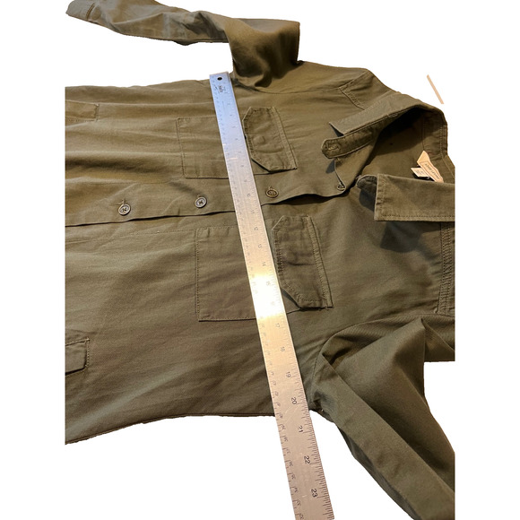 Adam Levine Women’s Olive Green Utility Shirt M Long Sleeve Epaulettes‎ Pockets - Picture 7 of 16